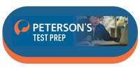 Peterson's Test Prep Database orange and blue button